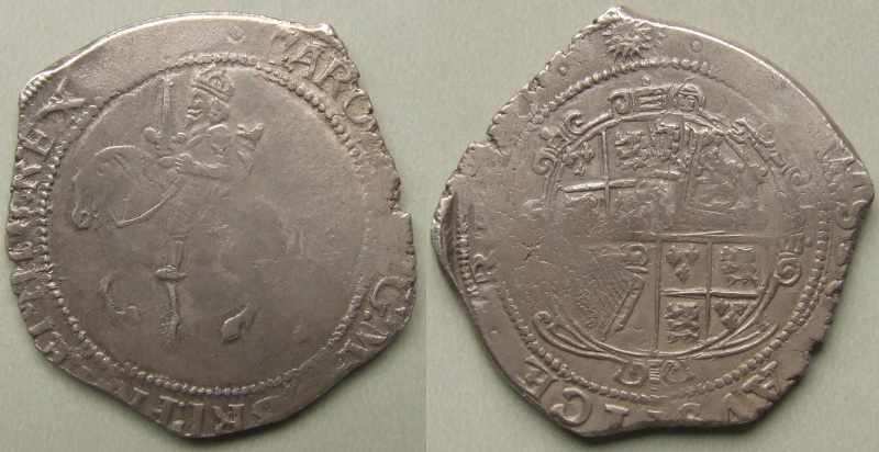 Charles I, Tower mint halfcrown, mm sun 1645 - 6 Charles I, Tower mint halfcrown, mm sun 1645 - 6